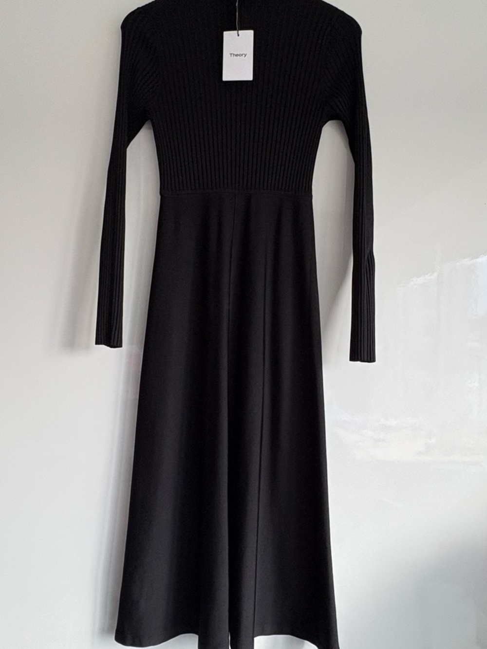 THEORY Compact Ribbed Midi Dress - Picture 5 of 11
